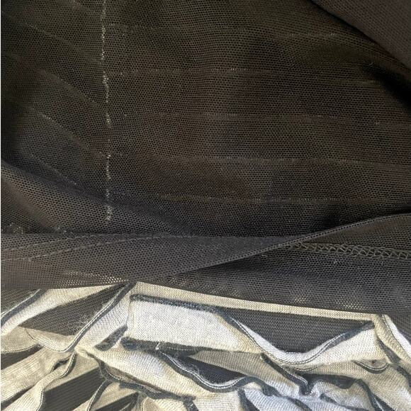 Nicole Miller Mini Dress Women M‎ Gray Black Ripple Bodycon Rave Y2K Retro Club - Picture 9 of 12